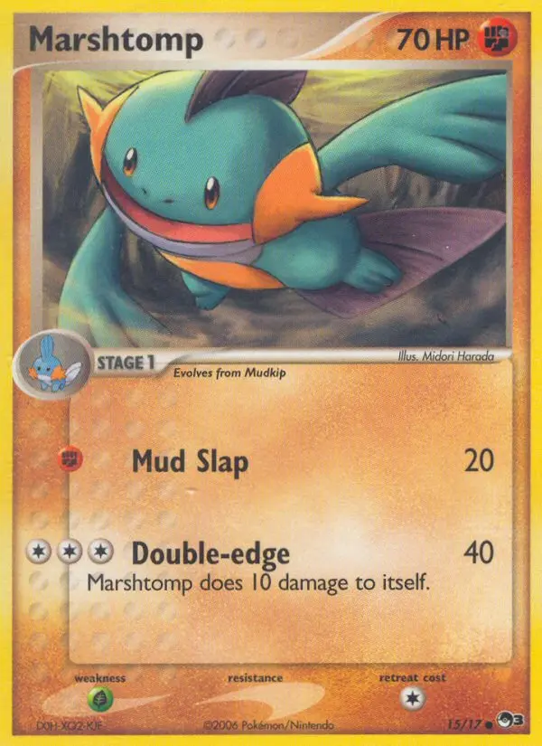 Marshtomp Common Pokemon card #15 from POP Series 3