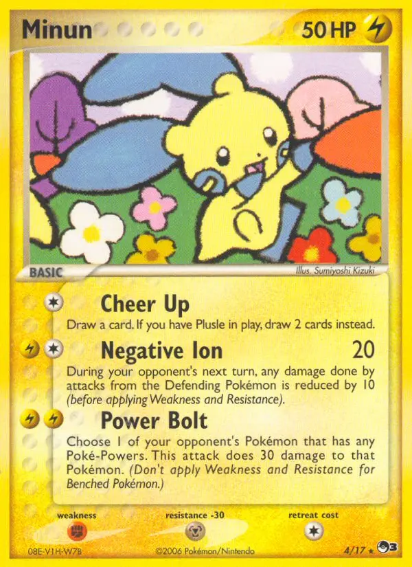 Minun Rare Pokemon card #4 from POP Series 3