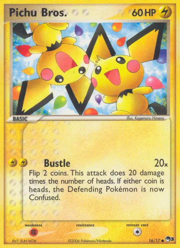 Pichu Bros. Common Pokemon card #16 from POP Series 3