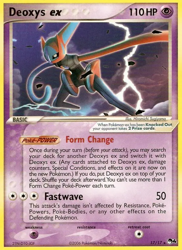 Deoxys ex Ultra Rare Pokemon card #17 from POP Series 4