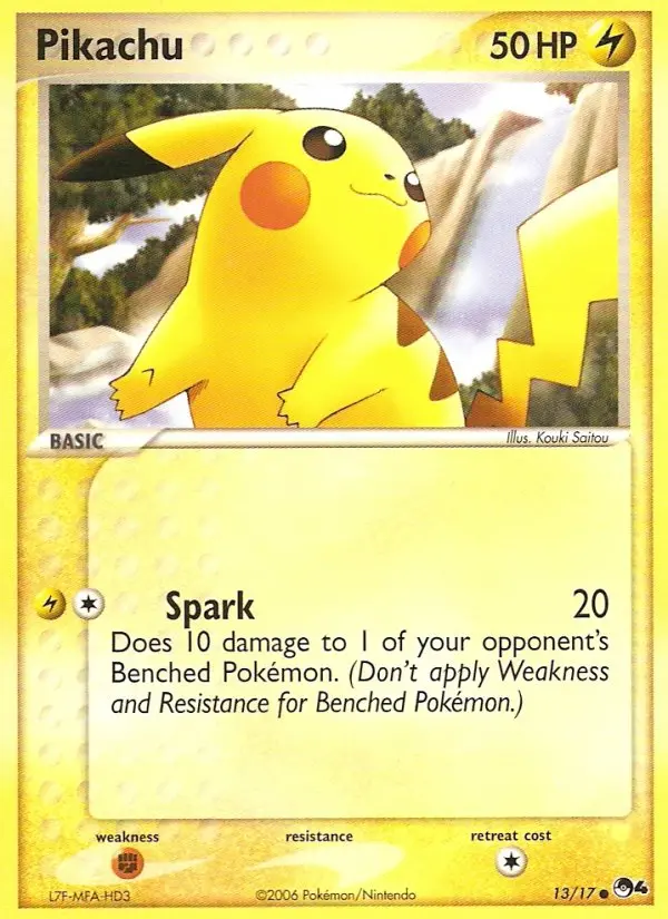 Pikachu Common Pokemon card #13 from POP Series 4