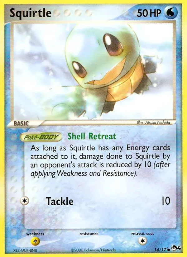 Squirtle Common Pokemon card #14 from POP Series 4