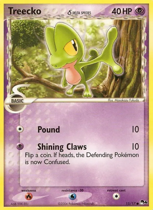 Treecko δ Common Pokemon card #15 from POP Series 4
