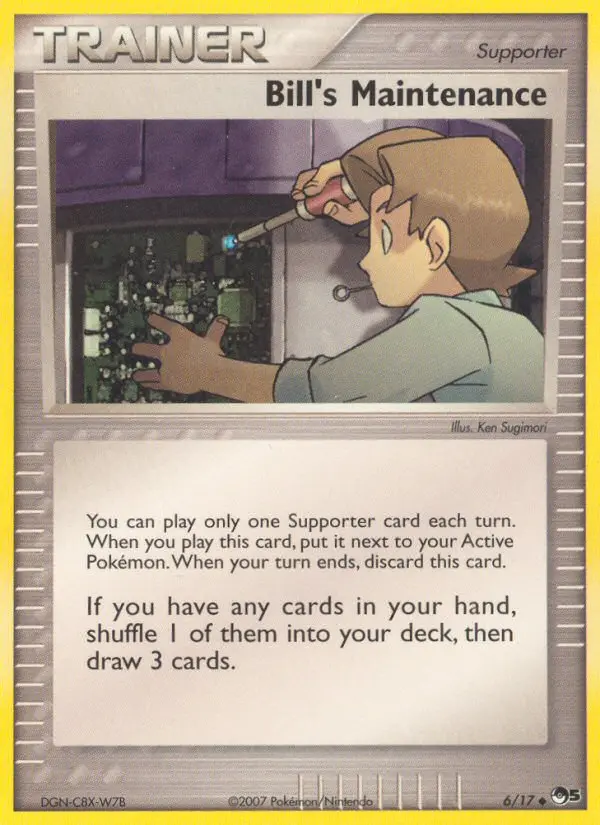 Bill’s Maintenance Uncommon Pokemon card #6 from POP Series 5