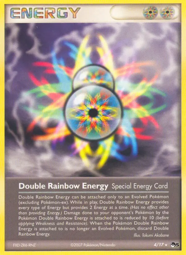 Double Rainbow Energy Rare Pokemon card #4 from POP Series 5