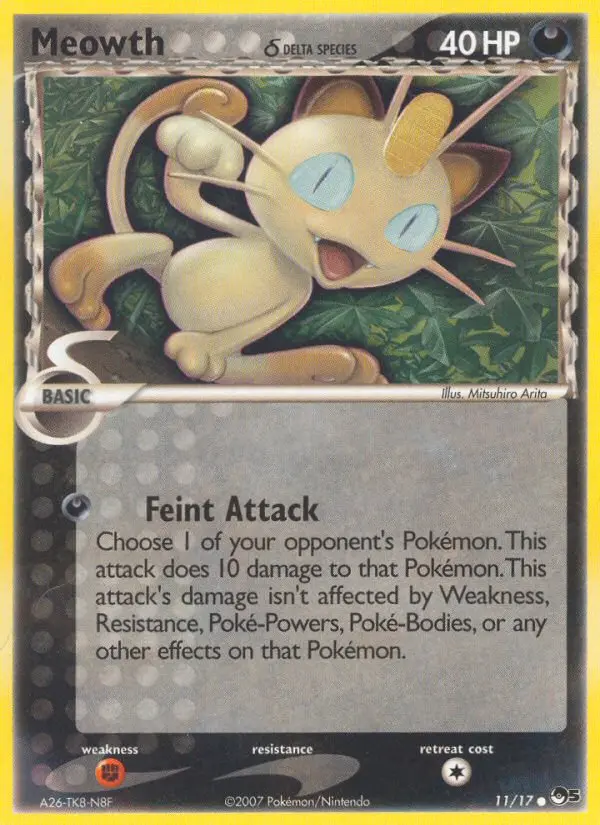Meowth δ Common Pokemon card #11 from POP Series 5