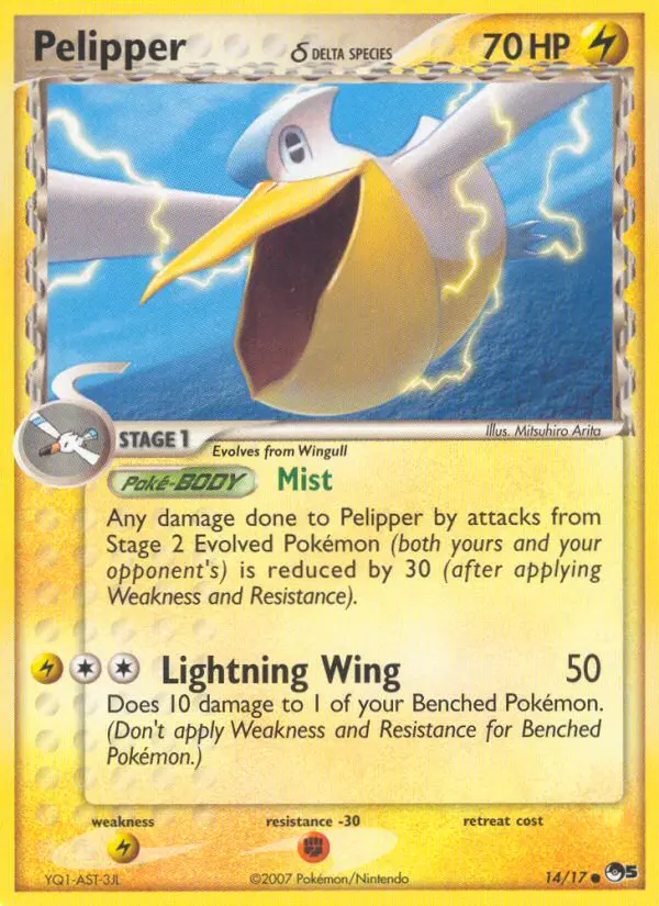 Pelipper δ Common Pokemon card #14 from POP Series 5