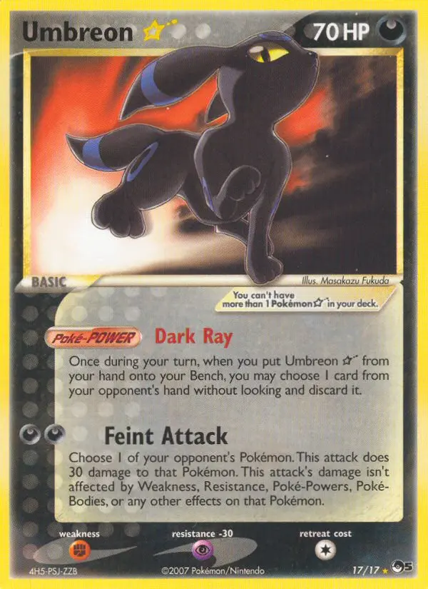 Umbreon ★ Ultra Rare Pokemon card #17 from POP Series 5