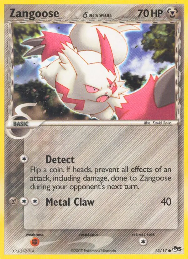 Zangoose δ Common Pokemon card #15 from POP Series 5