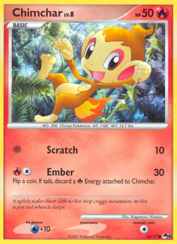 Chimchar Common Pokemon card #14 from POP Series 6