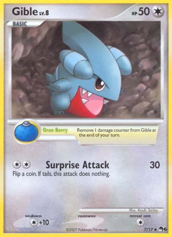 Gible Common Pokemon card #7 from POP Series 6