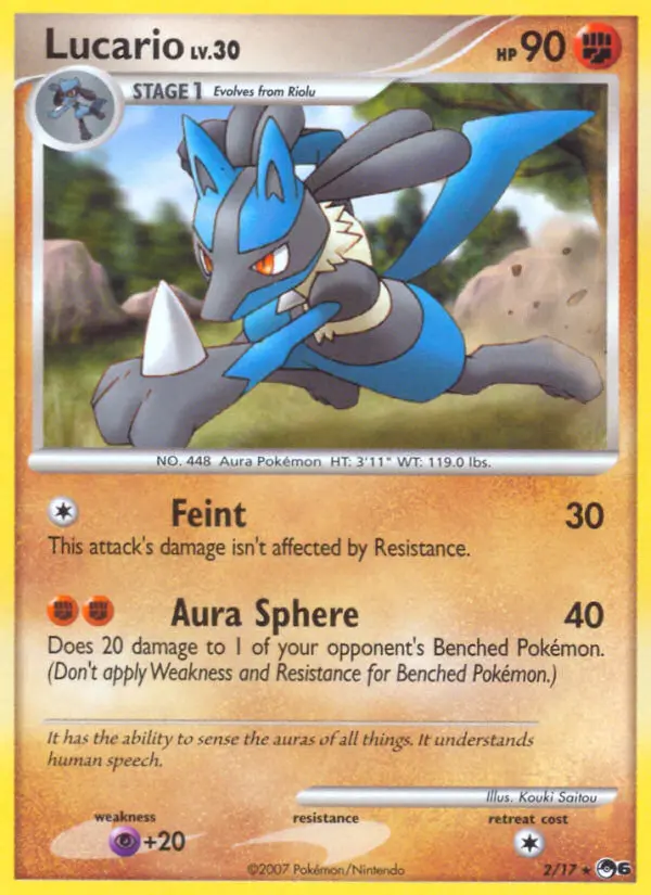 Lucario Rare Pokemon card #2 from POP Series 6