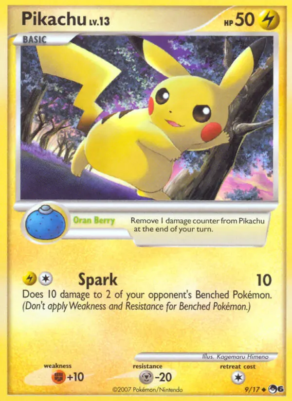 Pikachu Common Pokemon card #9 from POP Series 6