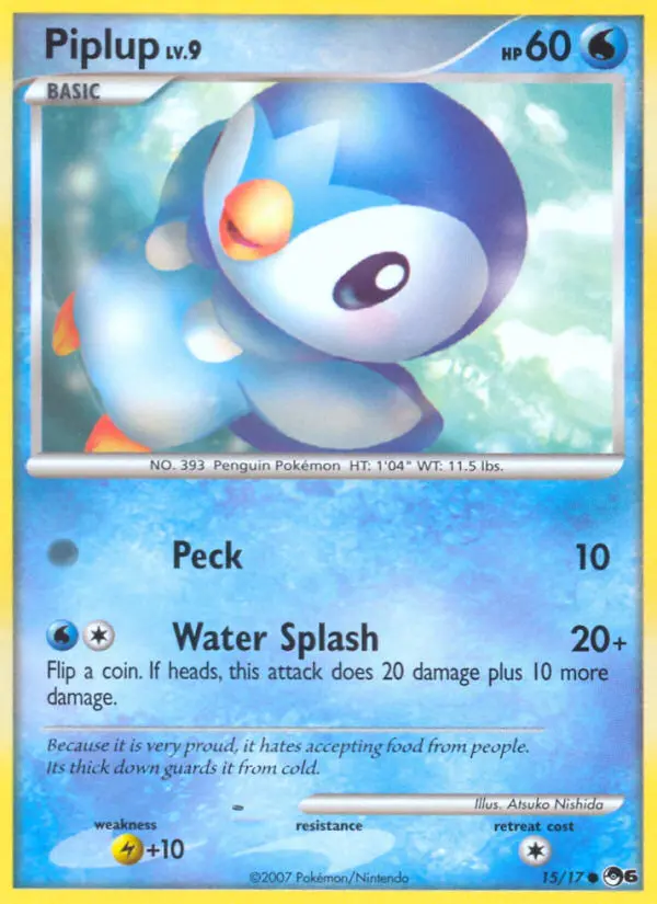 Piplup Common Pokemon card #15 from POP Series 6