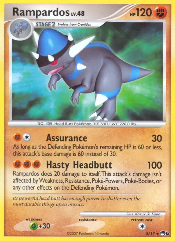 Rampardos Rare Pokemon card #5 from POP Series 6