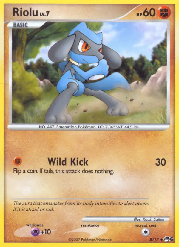 Riolu Uncommon Pokemon card #8 from POP Series 6