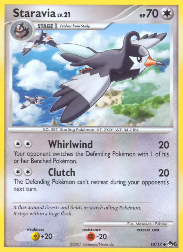 Staravia Uncommon Pokemon card #10 from POP Series 6
