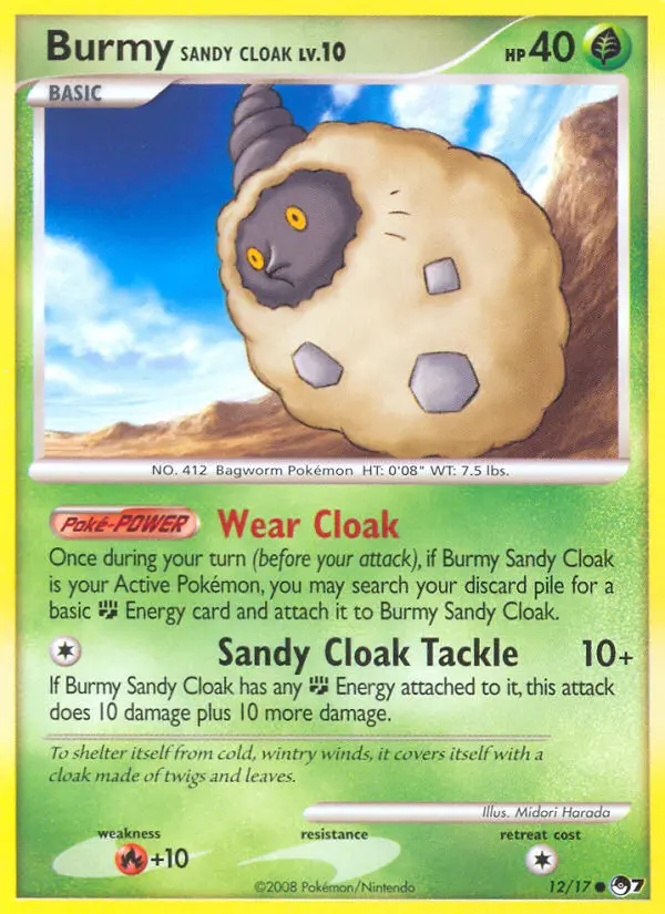 Burmy Sandy Cloak Common Pokemon card #12 from POP Series 7