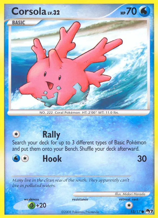 Corsola Common Pokemon card #13 from POP Series 7