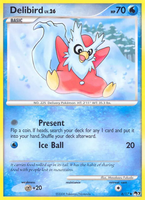 Delibird Uncommon Pokemon card #6 from POP Series 7