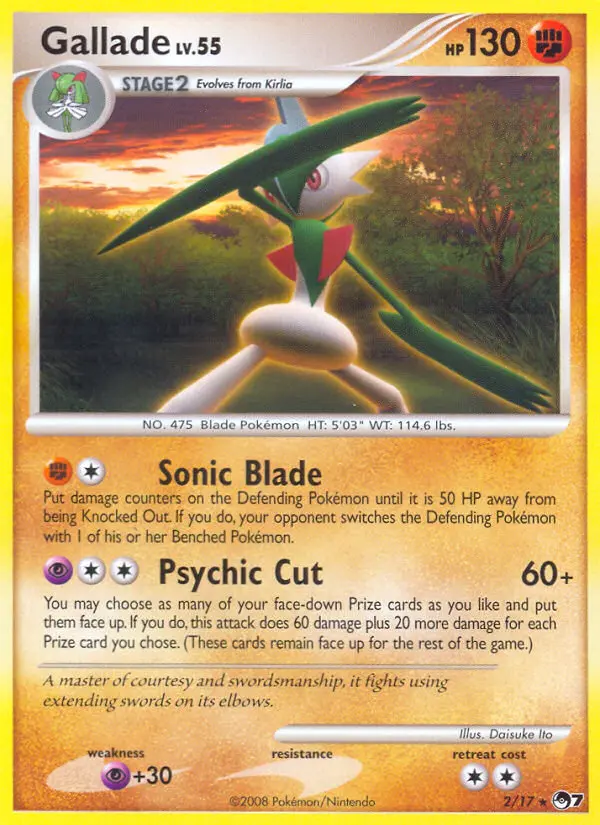 Gallade Rare Pokemon card #2 from POP Series 7