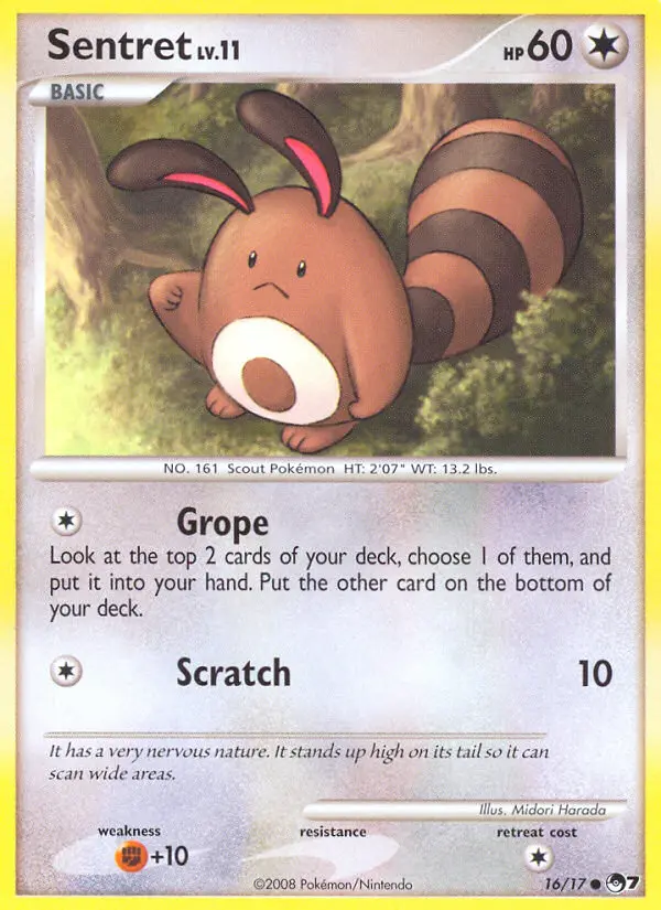Sentret Common Pokemon card #16 from POP Series 7