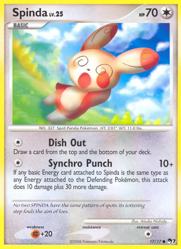 Spinda Common Pokemon card #17 from POP Series 7