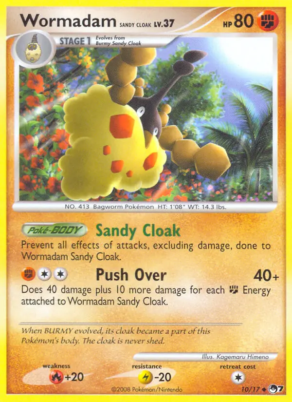 Wormadam Sandy Cloak Uncommon Pokemon card #10 from POP Series 7