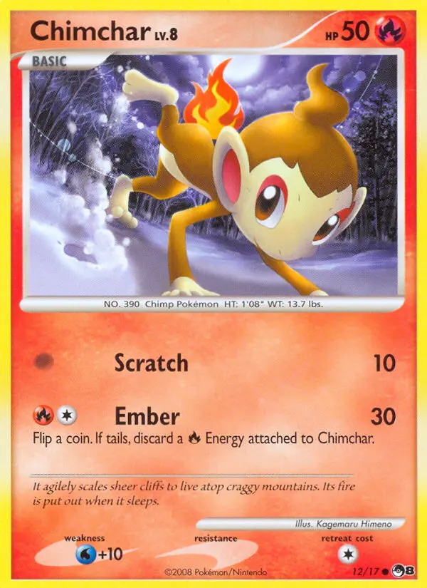 Chimchar Common Pokemon card #12 from POP Series 8