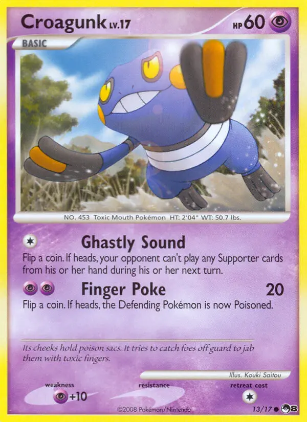 Croagunk Common Pokemon card #13 from POP Series 8