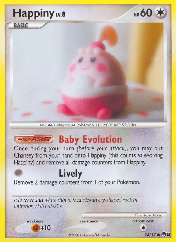 Happiny Common Pokemon card #14 from POP Series 8