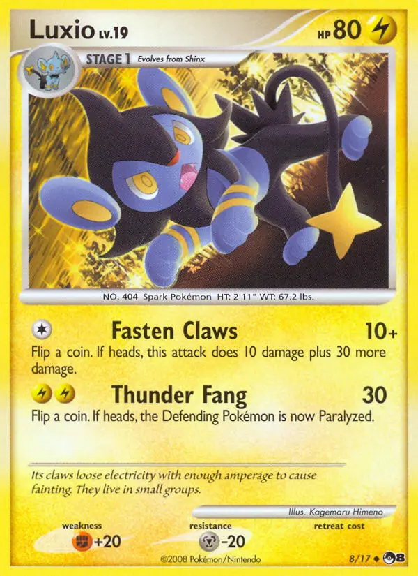 Luxio Uncommon Pokemon card #8 from POP Series 8