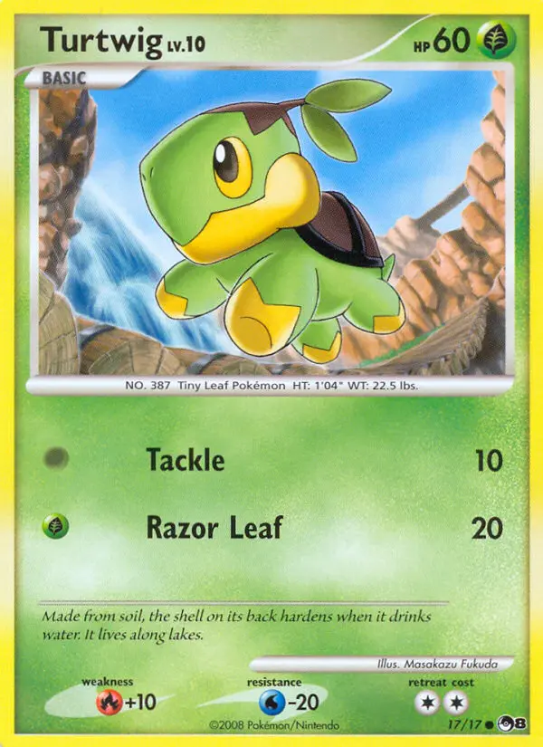 Turtwig Common Pokemon card #17 from POP Series 8