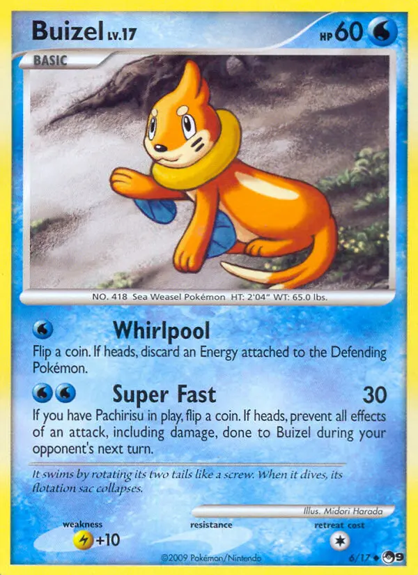 Buizel Uncommon Pokemon card #6 from POP Series 9