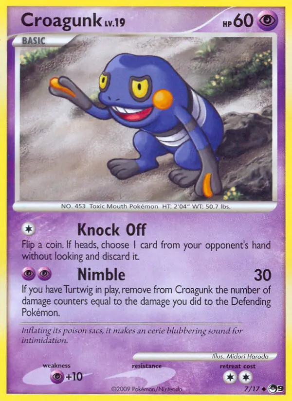 Croagunk Uncommon Pokemon card #7 from POP Series 9