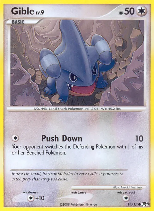 Gible Common Pokemon card #14 from POP Series 9