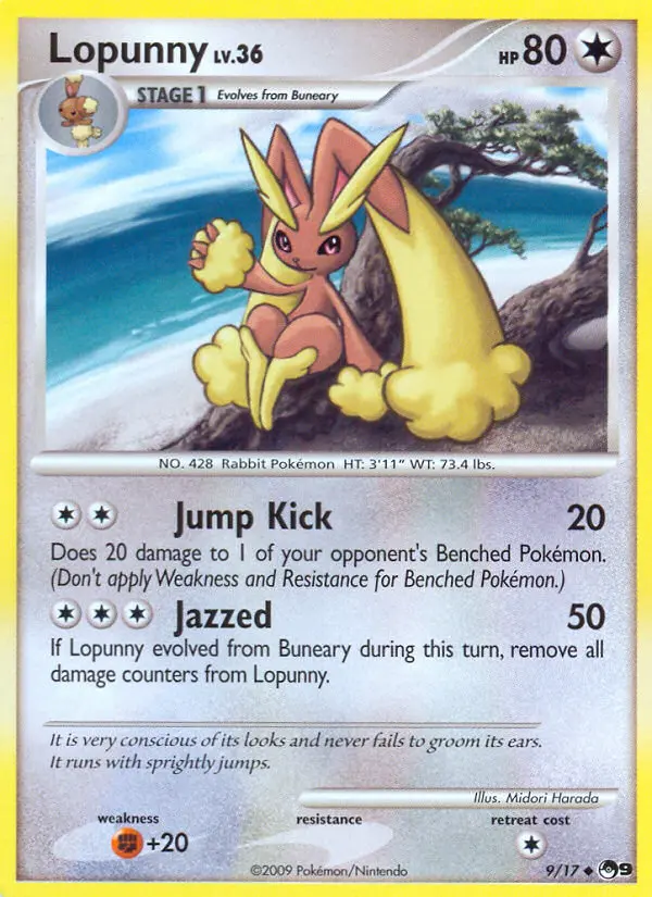 Lopunny Uncommon Pokemon card #9 from POP Series 9