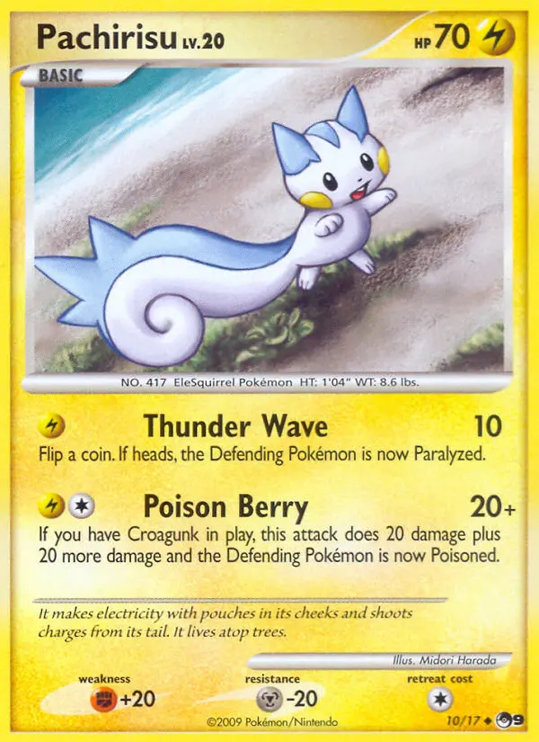 Pachirisu Uncommon Pokemon card #10 from POP Series 9
