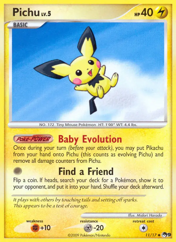 Pichu Uncommon Pokemon card #11 from POP Series 9
