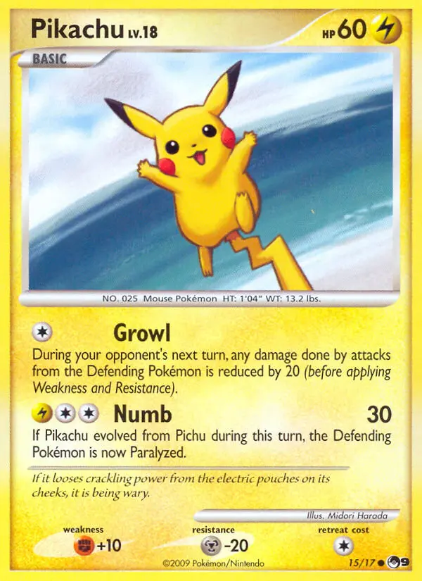 Pikachu Common Pokemon card #15 from POP Series 9