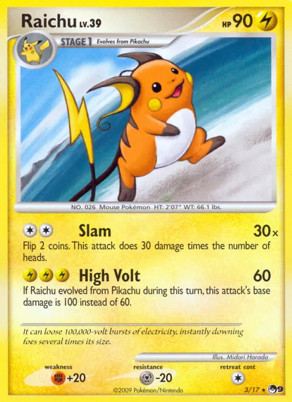 Raichu Rare Pokemon card #3 from POP Series 9