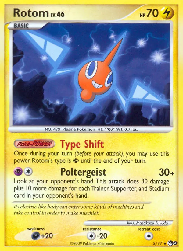 Rotom Rare Pokemon card #5 from POP Series 9