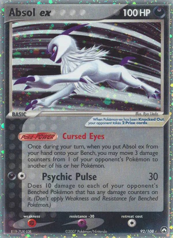 Absol ex Rare Pokemon card #92 from Power Keepers
