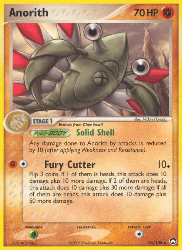 Anorith Uncommon Pokemon card #26 from Power Keepers