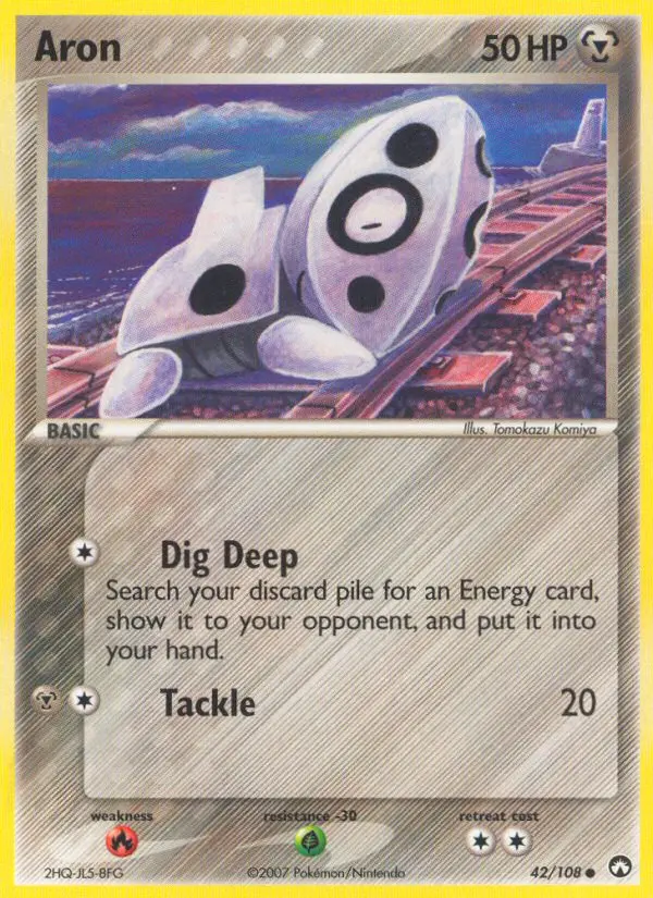 Aron Common Pokemon card #42 from Power Keepers