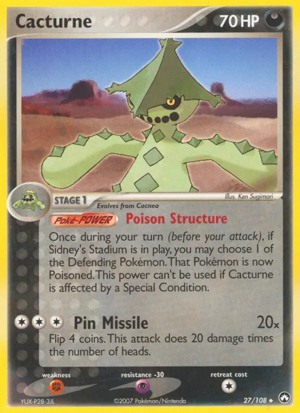 Cacturne Uncommon Pokemon card #27 from Power Keepers