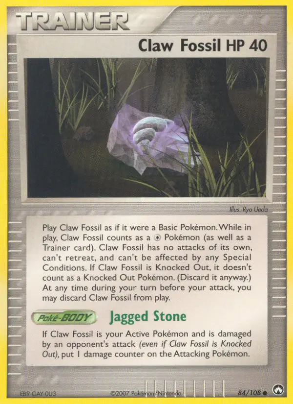Claw Fossil Common Pokemon card #84 from Power Keepers