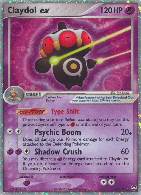 Claydol ex Rare Pokemon card #93 from Power Keepers