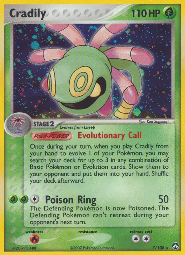 Cradily Rare Pokemon card #7 from Power Keepers