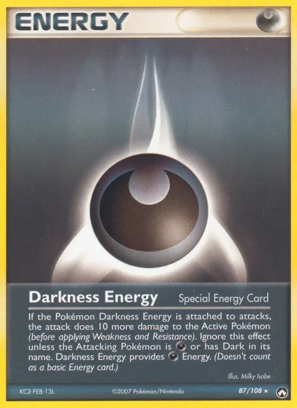 Darkness Energy Rare Pokemon card #87 from Power Keepers
